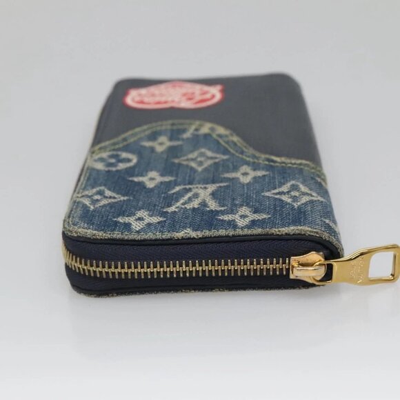 LOUIS VUITTON x NIGO LV Squared Zippy Wallet Blue M81107 LV Auth 139994 - Picture 8 of 16